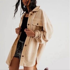 NEW‎ Free People Ruby Oversized Jacket Tan